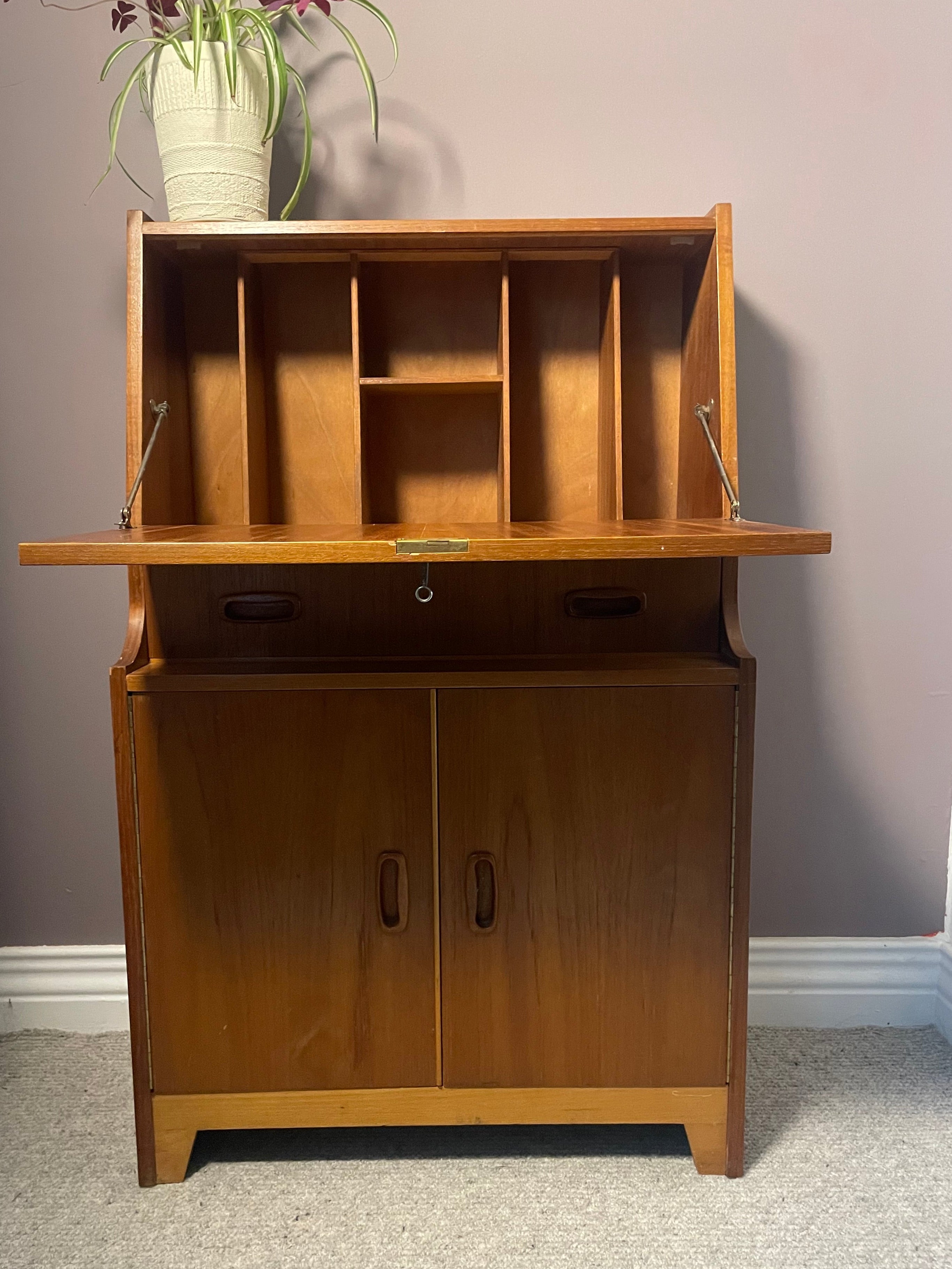 Mid Century teak bureau/cabinet