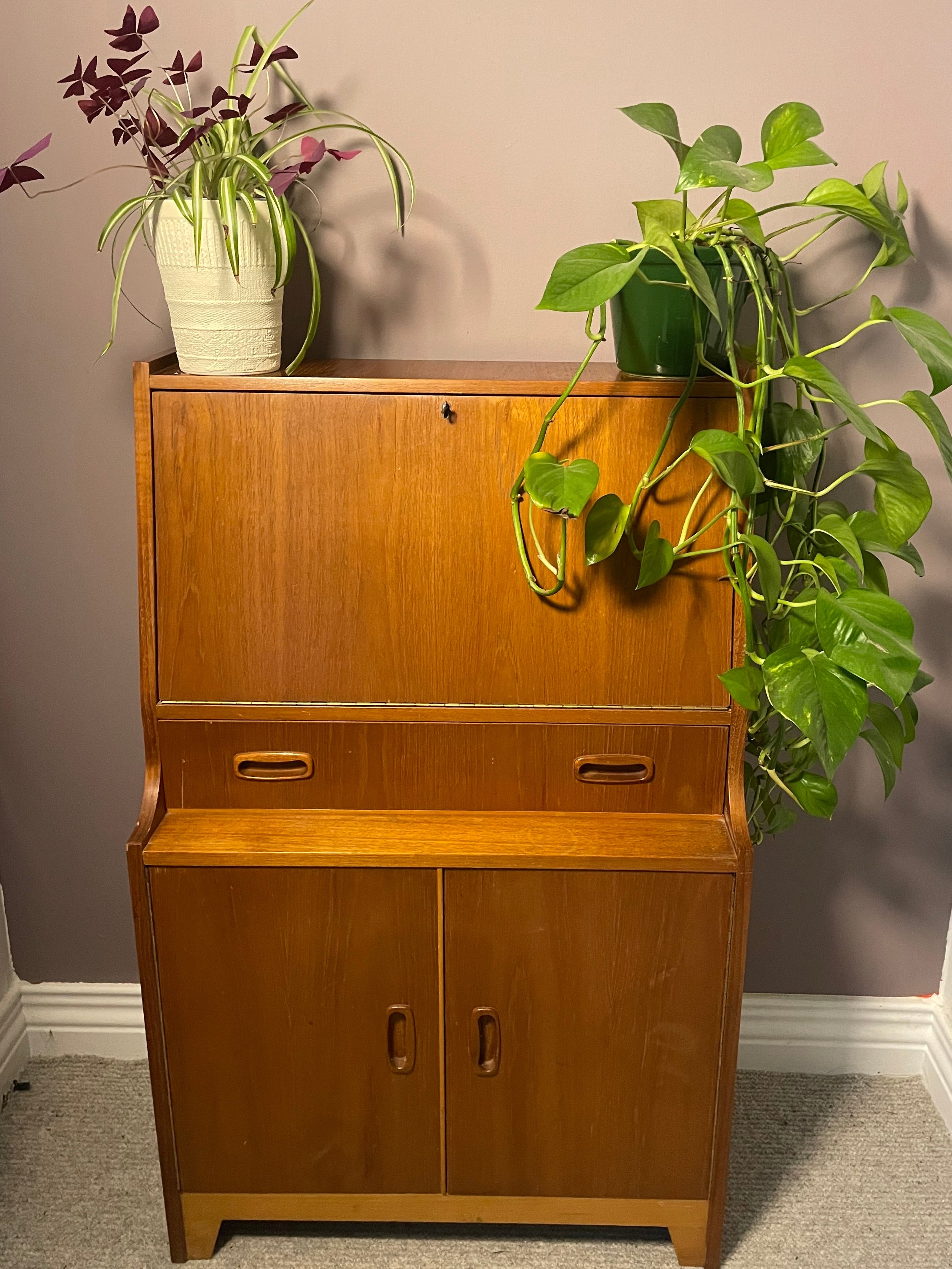 Mid Century teak bureau/cabinet