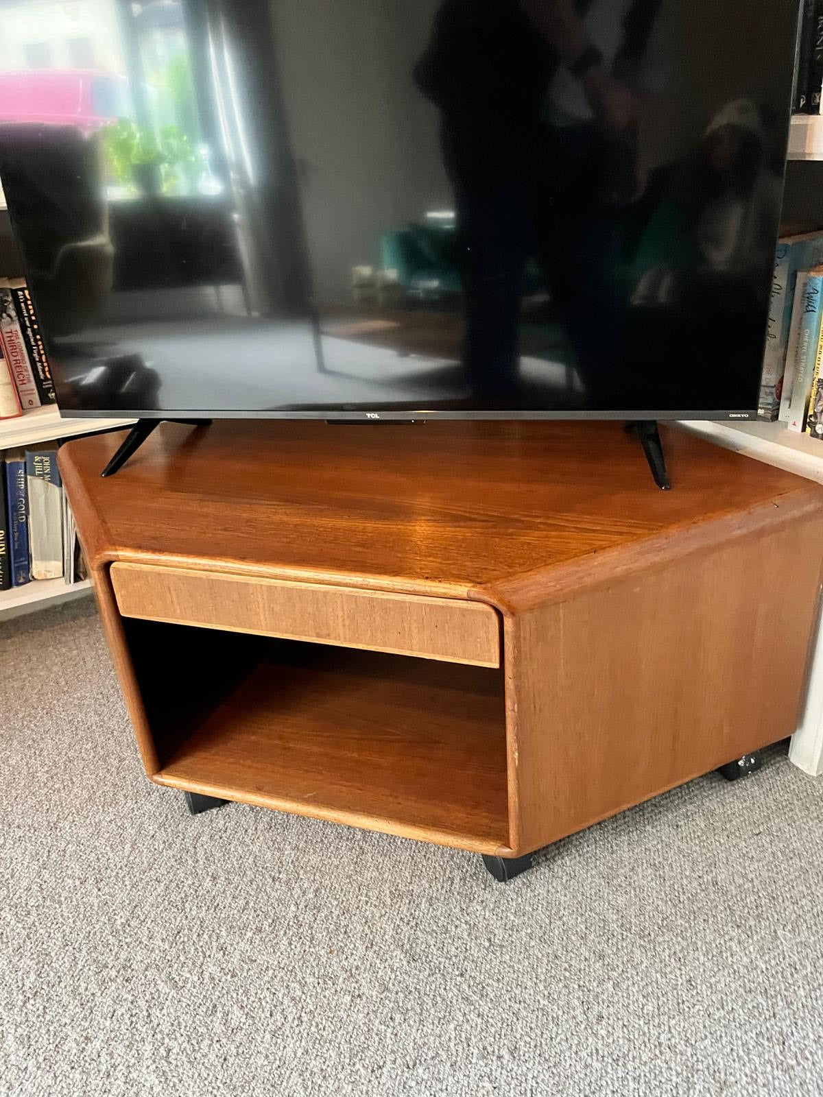 Mid Century teak media unit with hidden drawer