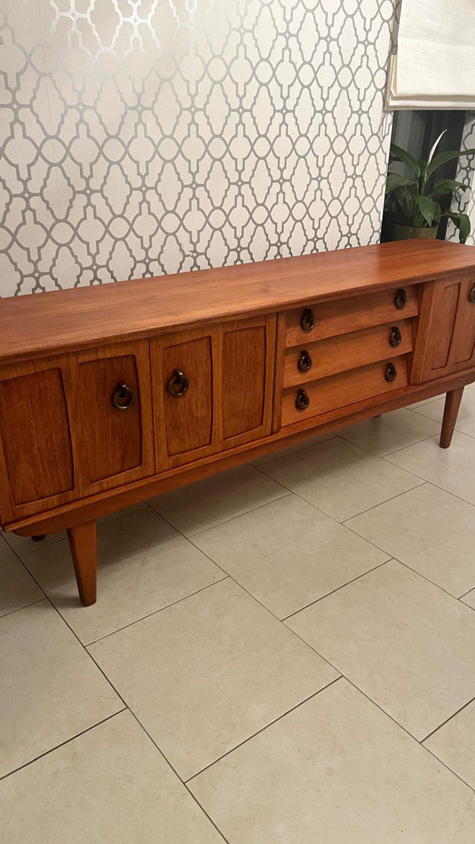 Mid century Danish style modern teak sideboard by Beautility