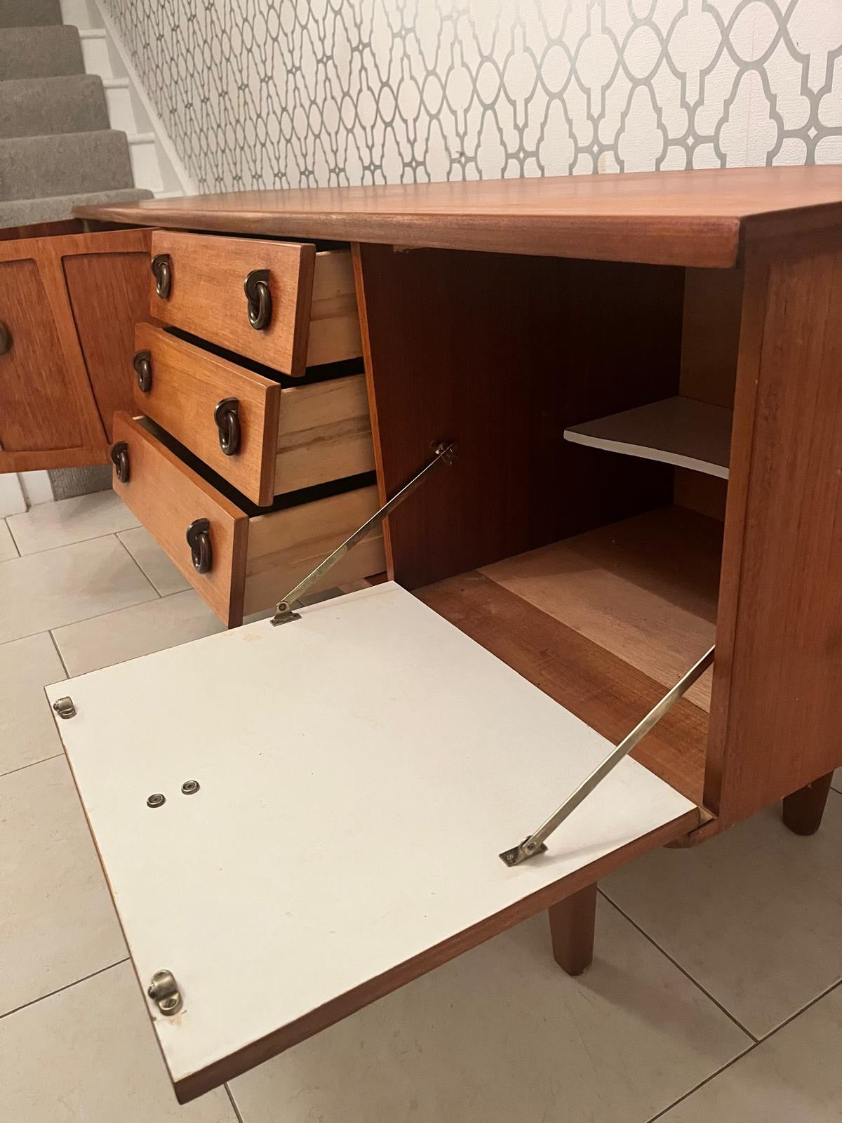 Mid century Danish style modern teak sideboard by Beautility