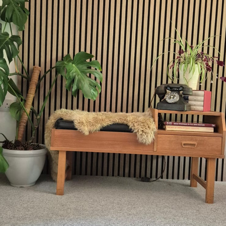 mid century teak telephone desk by Grace & Joy Furniture