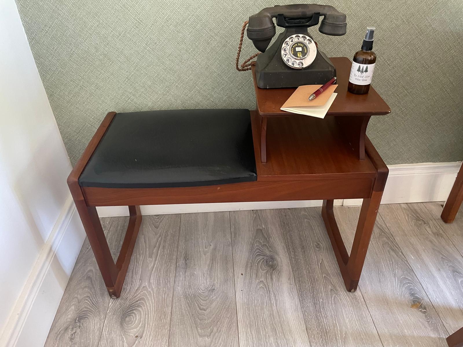 Mid century teak telephone table by Grace & Joy Furniture