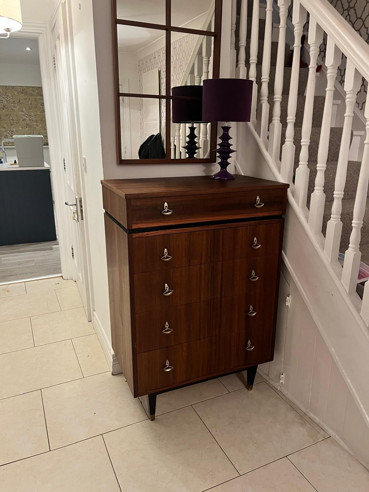 Restored Mid-century tru-style tallboy chest