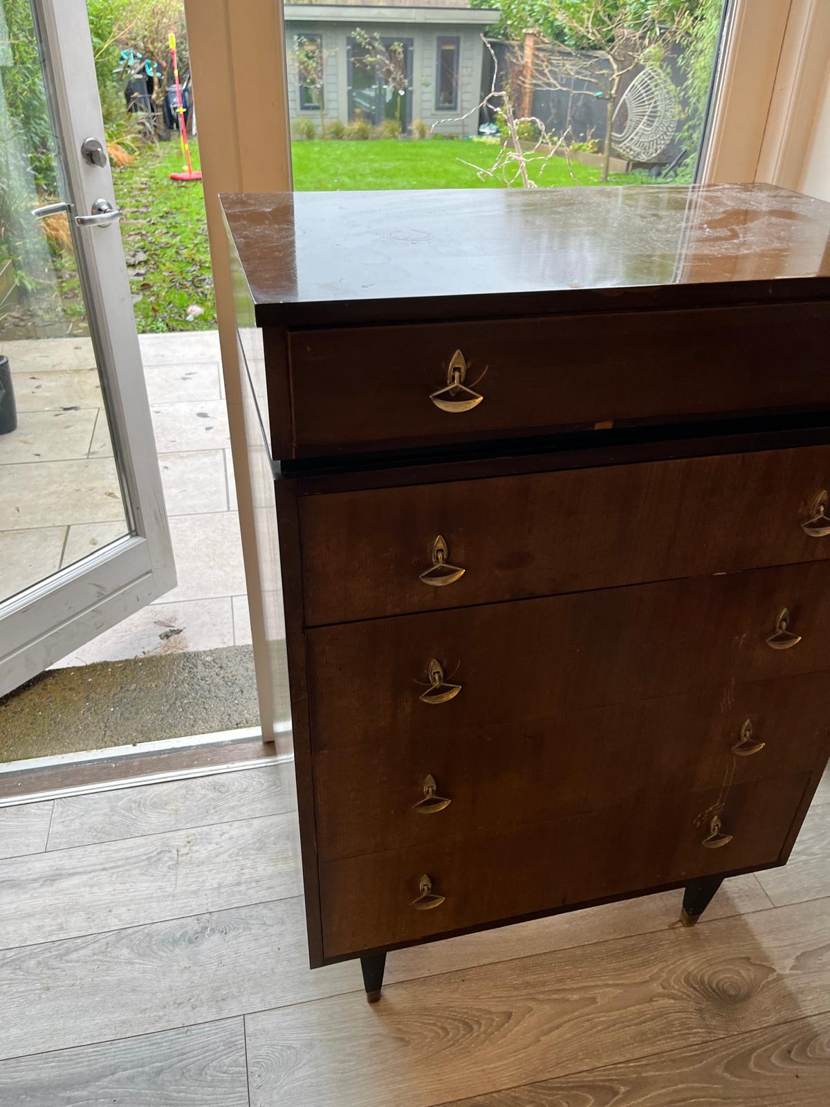 Restored Mid-century tru-style tallboy chest