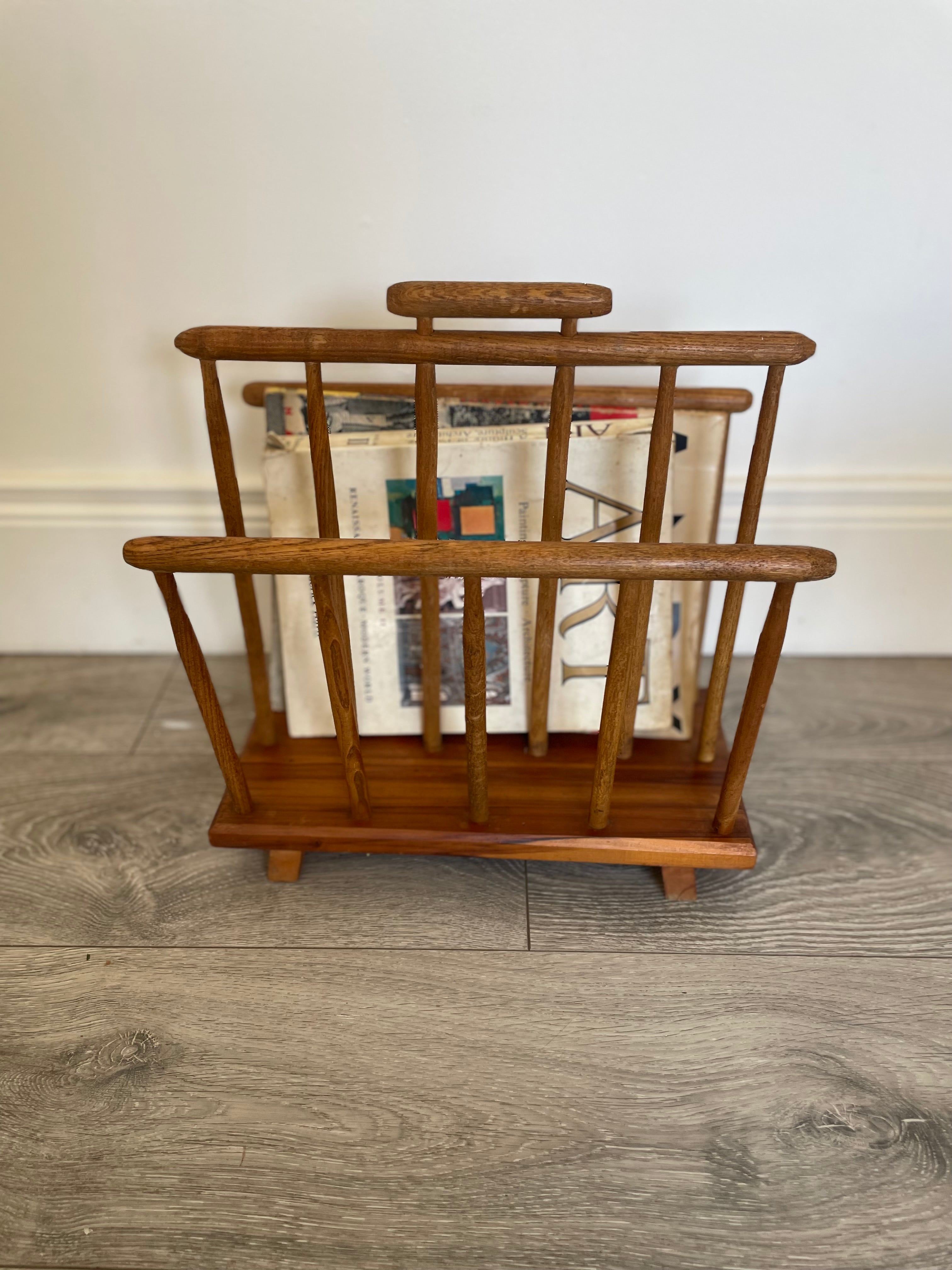 Mid century wooden magazine rack by Grace & Joy Furniture