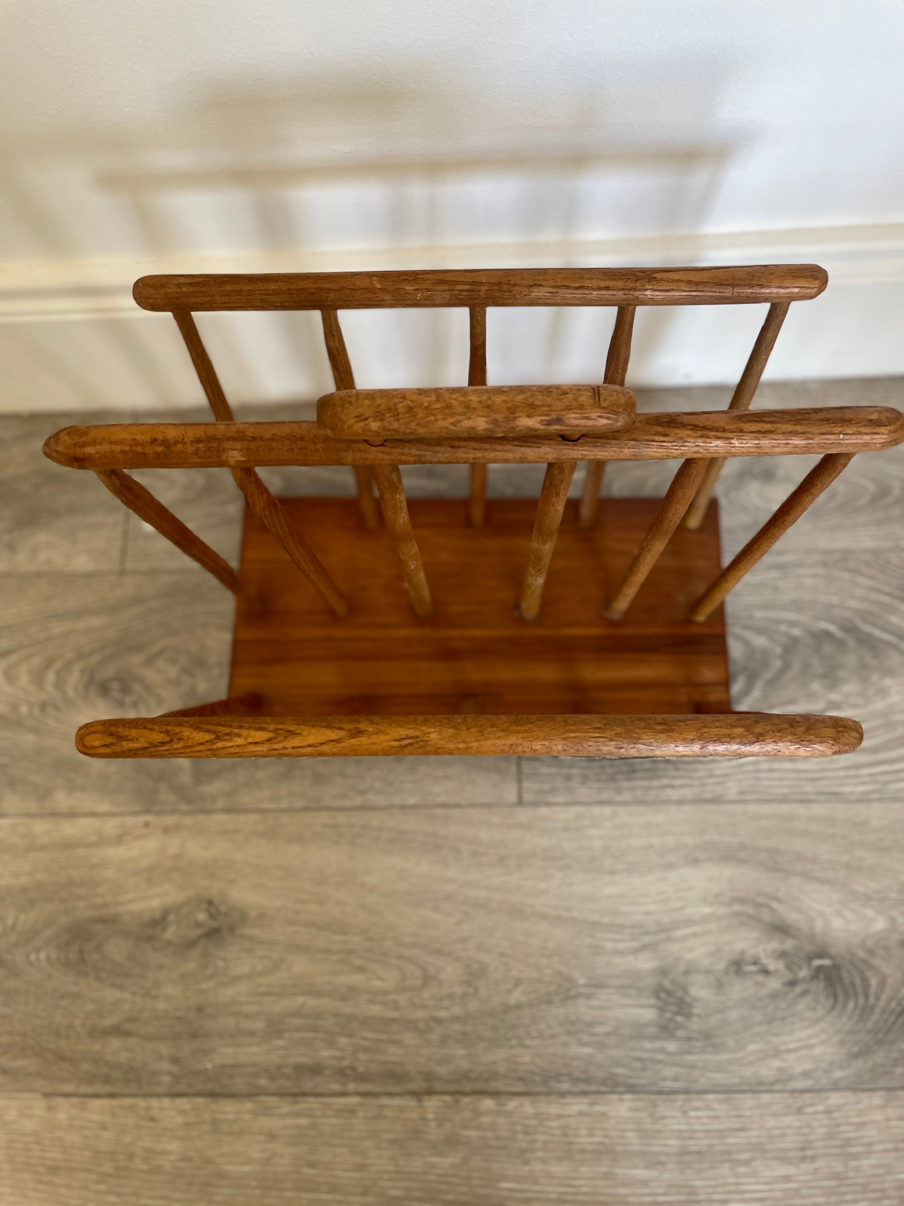Mid century wooden magazine rack by Grace & Joy Furniture