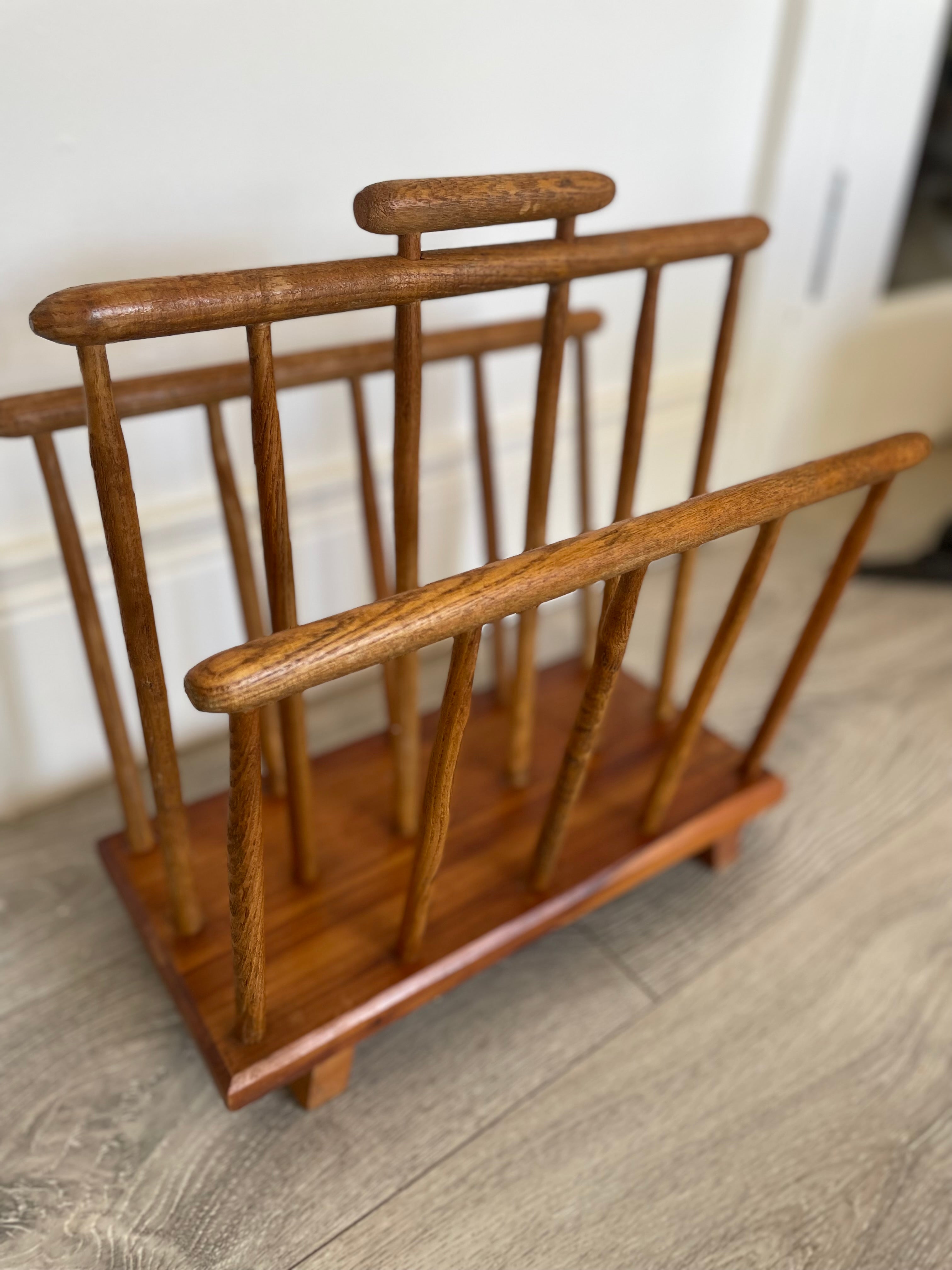 Mid century wooden magazine rack by Grace & Joy Furniture