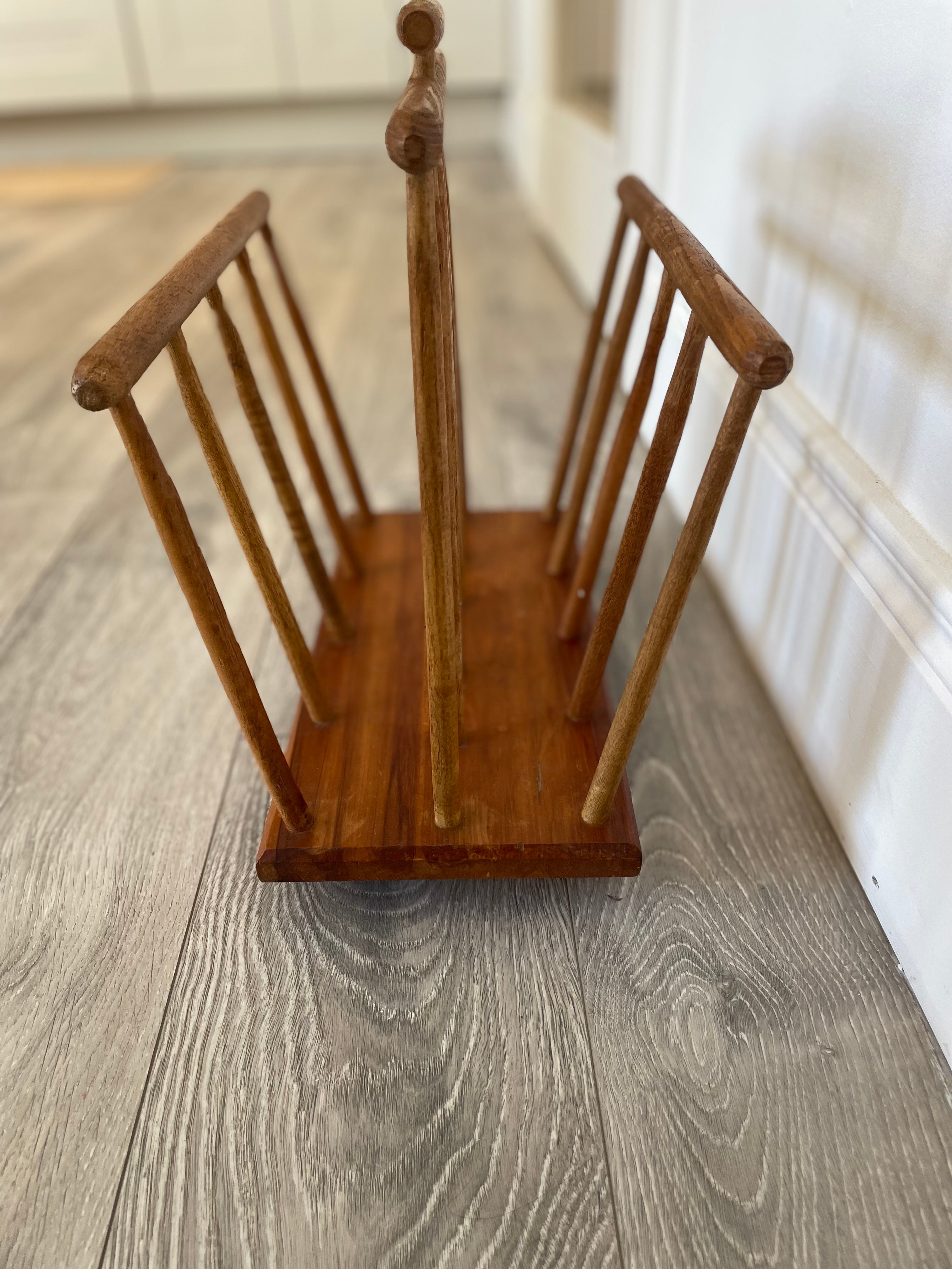 Mid century wooden magazine rack by Grace & Joy Furniture