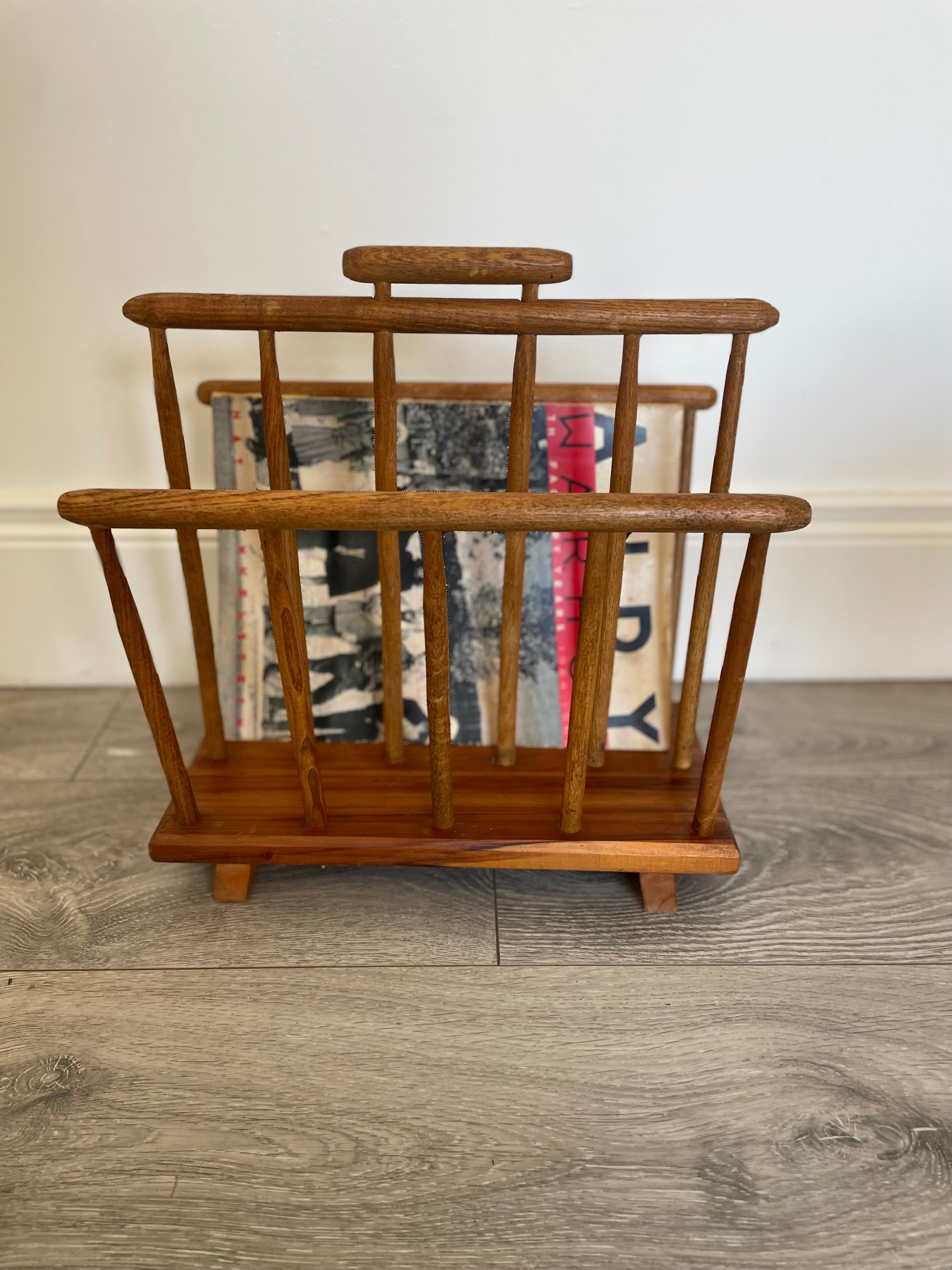 Mid century wooden magazine rack by Grace & Joy Furniture