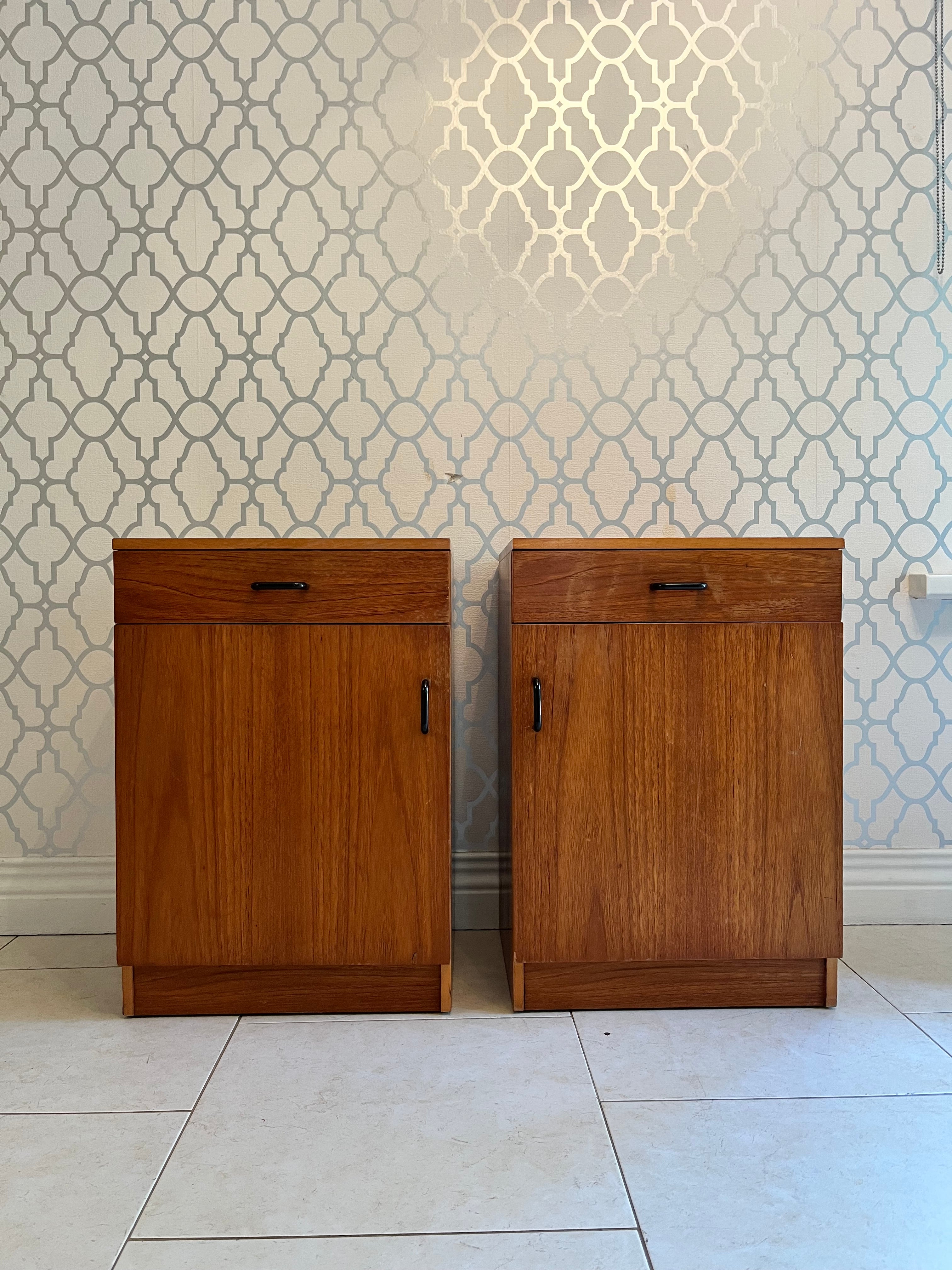 Pair of Teak bedside Cabinets