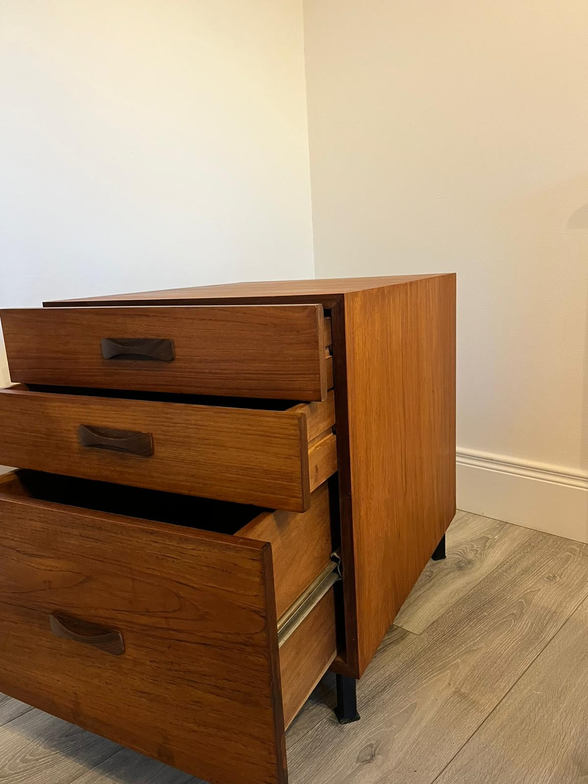 Restored mid century solid wood office cabinet