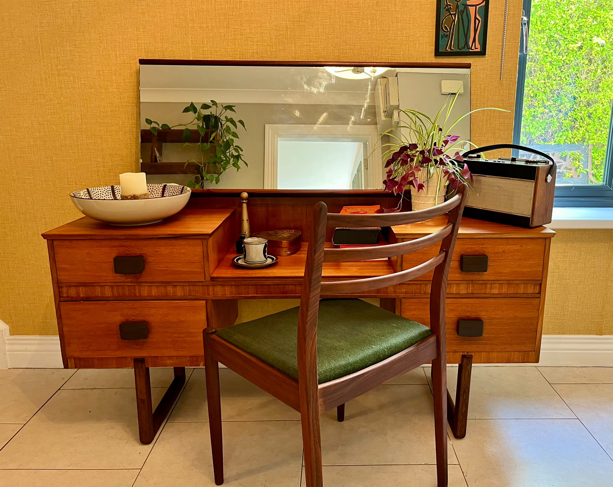 Restored retro dressing table with mirror by Grace & Joy Furniture