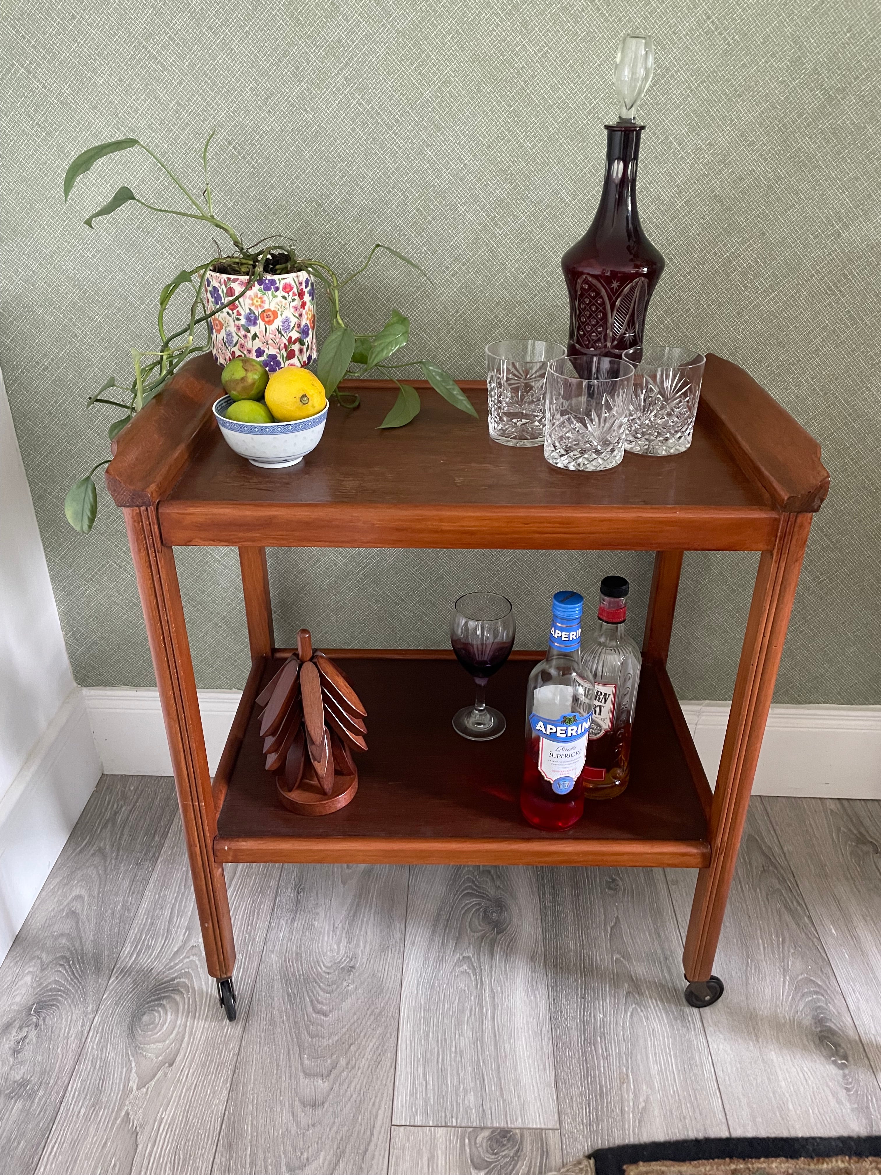 Mid Century Teak & beech drink trolley by Grace & Joy Furniture