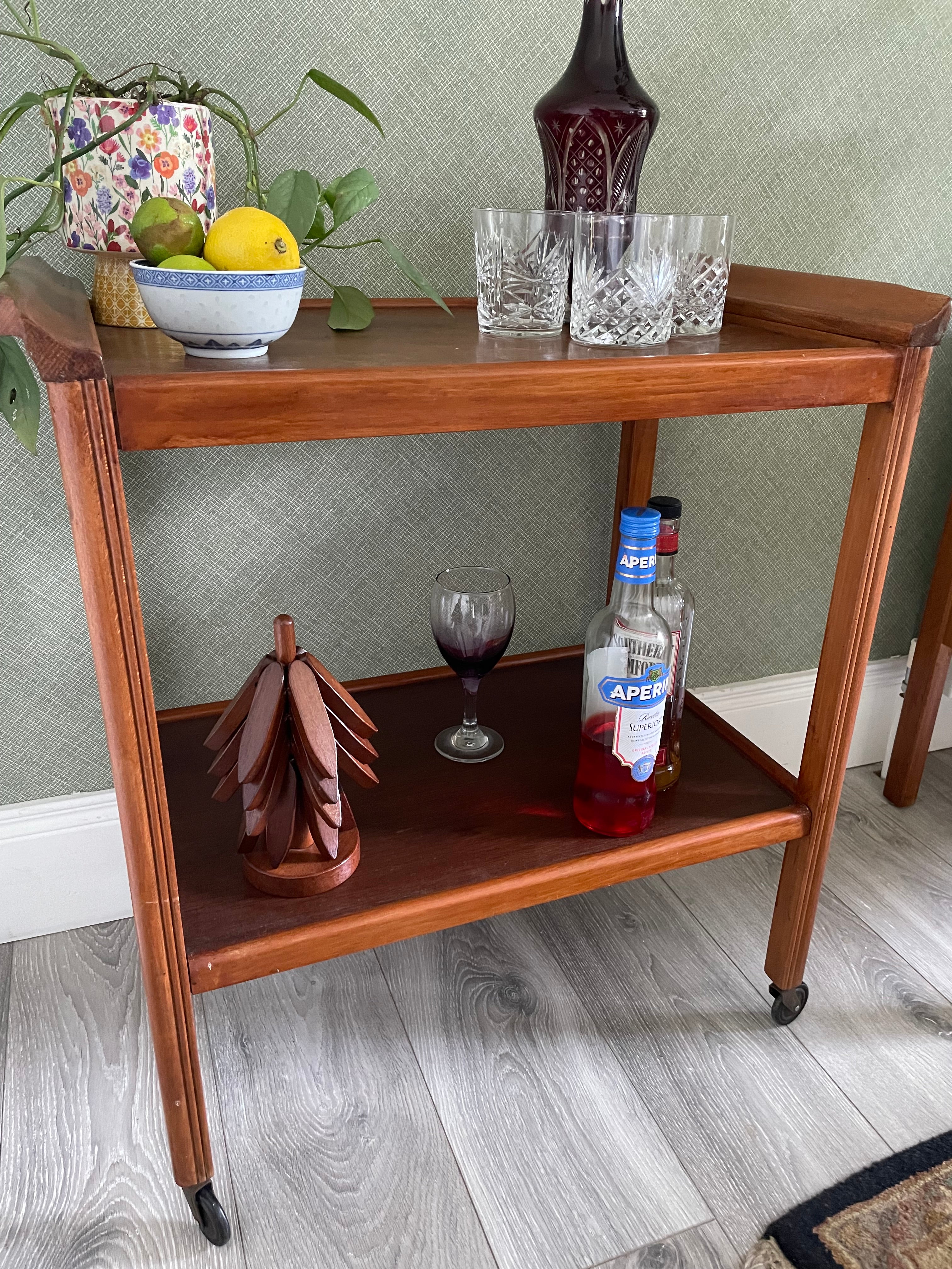 Mid Century Teak & beech drink trolley by Grace & Joy Furniture