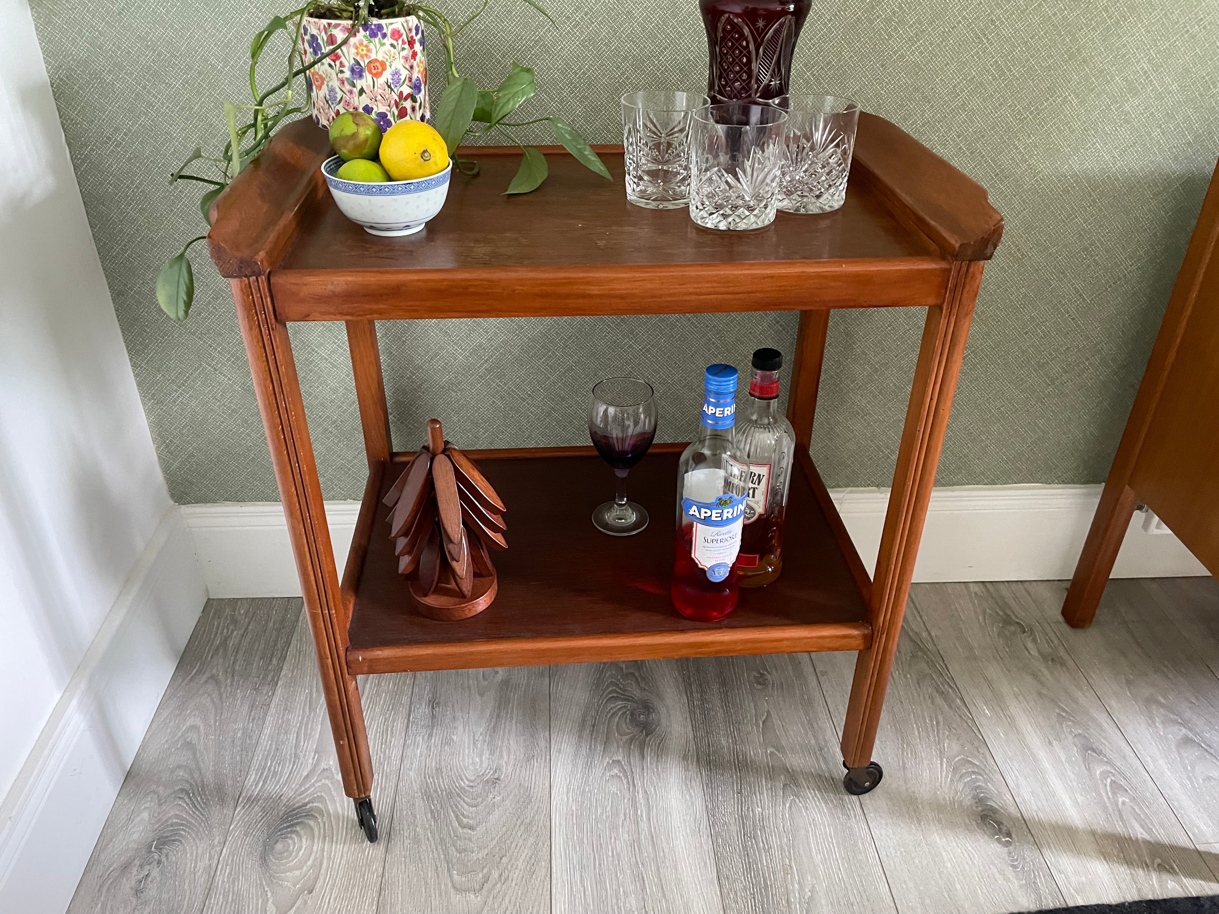 Mid Century Teak & beech drink trolley by Grace & Joy Furniture