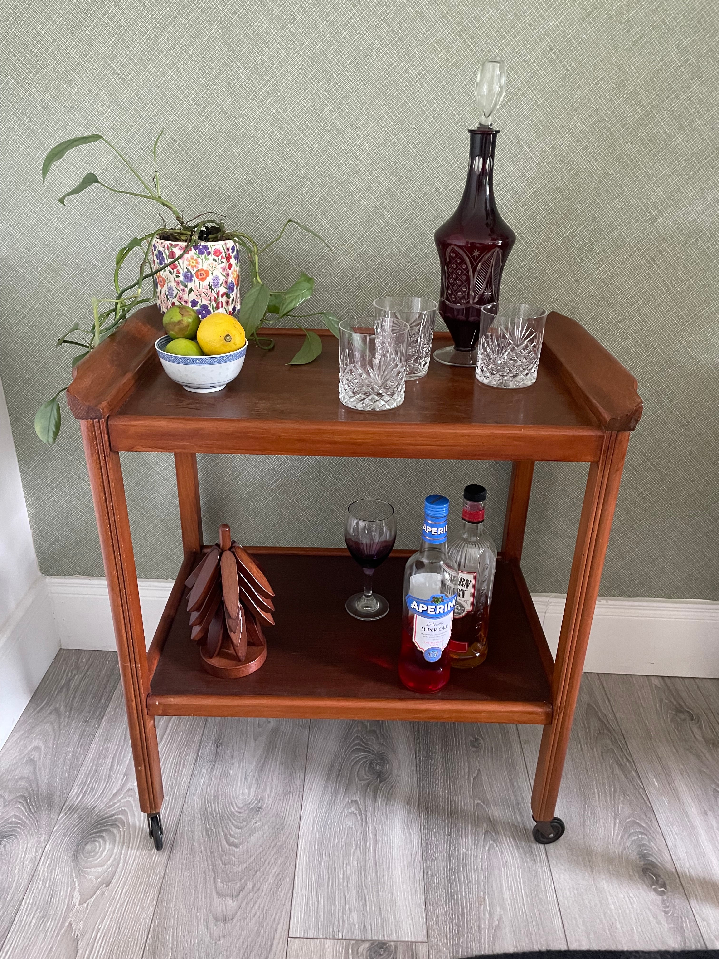 Mid Century Teak & beech drink trolley by Grace & Joy Furniture