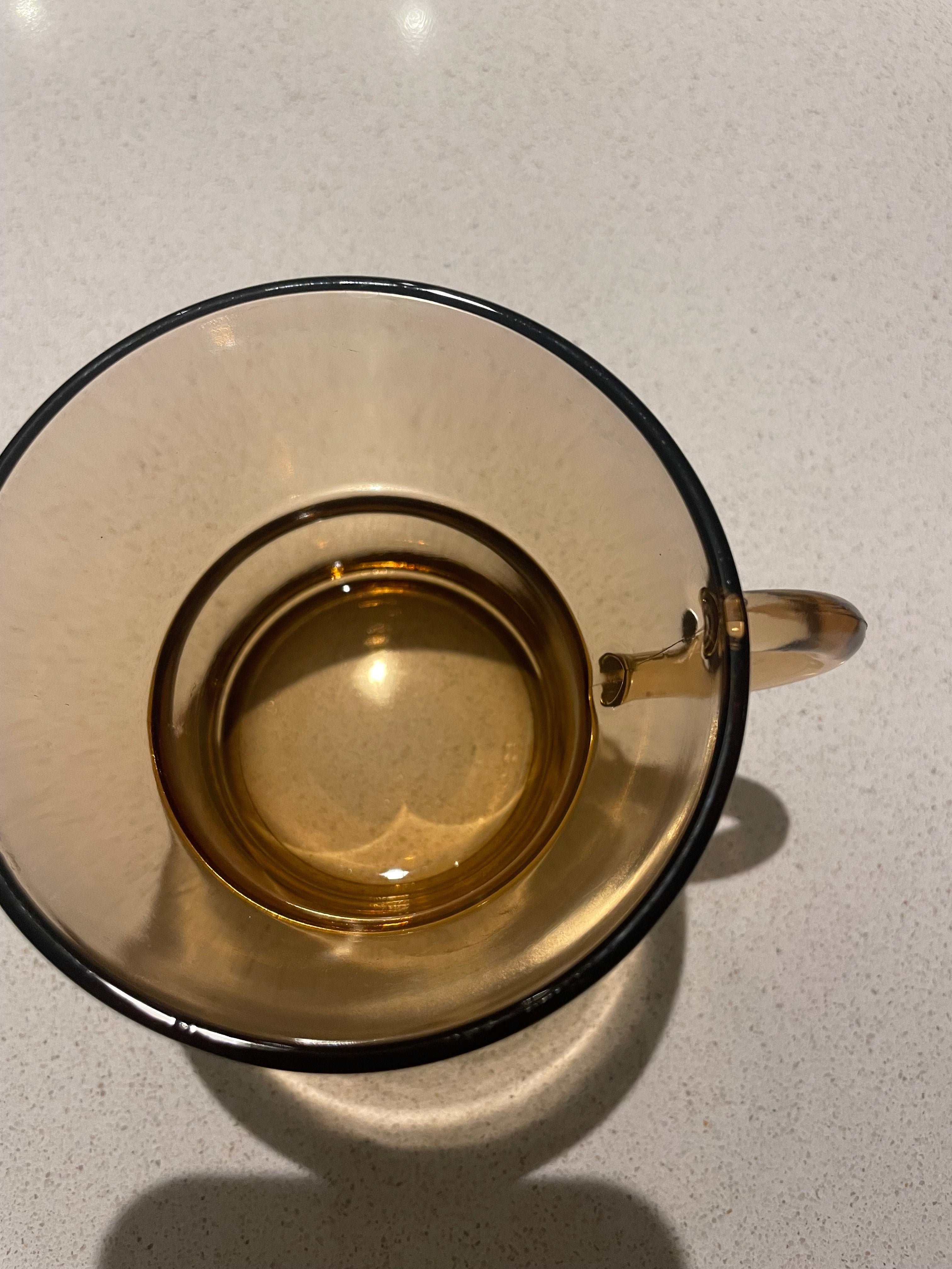 Six vintage Duralex Coffee Cups and Saucers