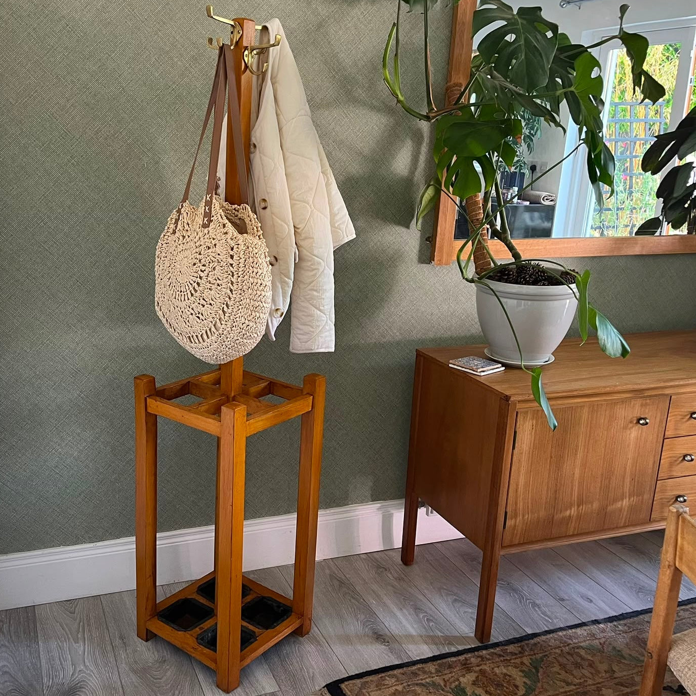 arts and crafts hallway coat and umbrella stand by Grace & Joy Furniture.