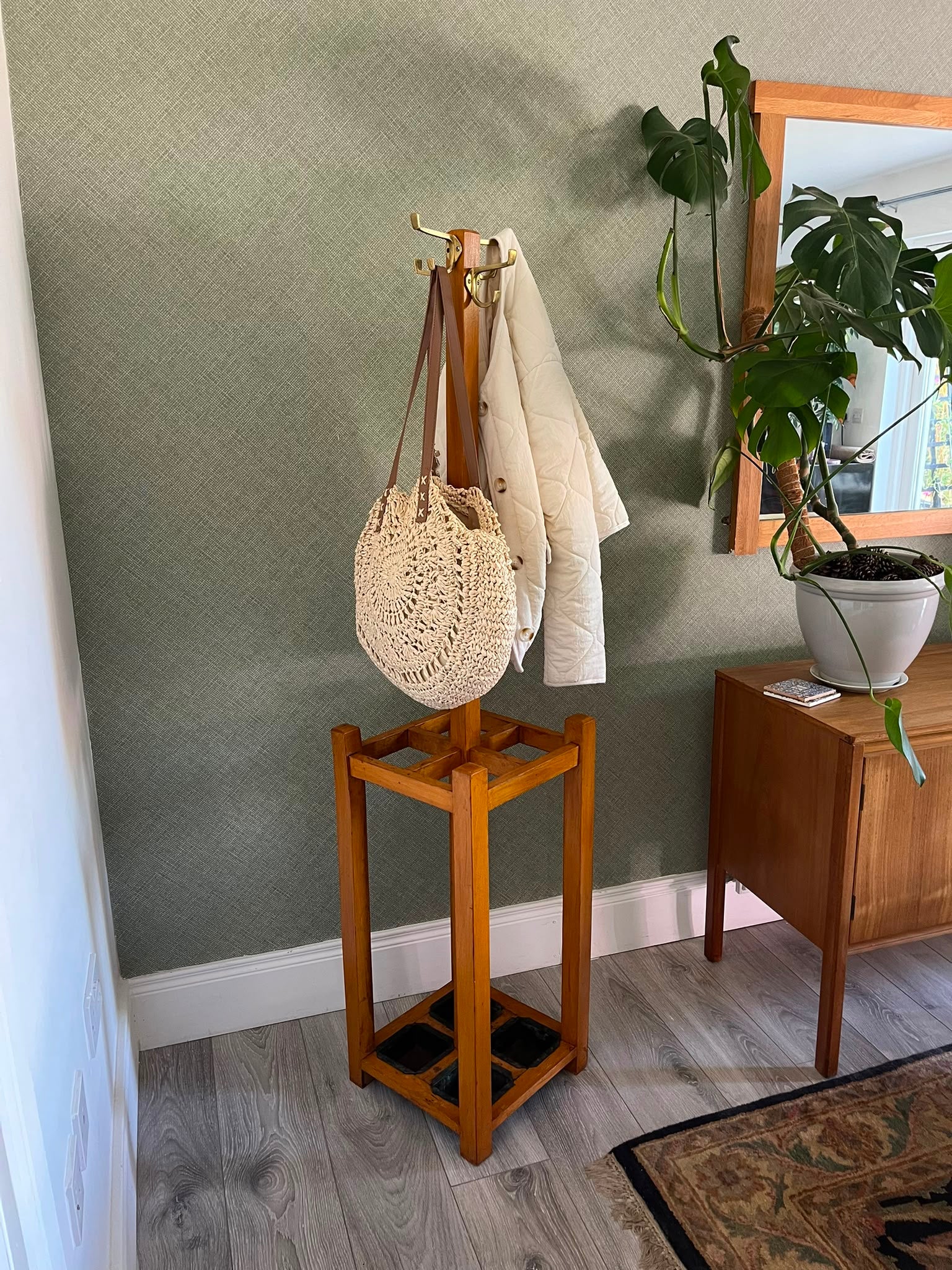 arts and crafts hallway coat and umbrella stand by Grace & Joy Furniture.
