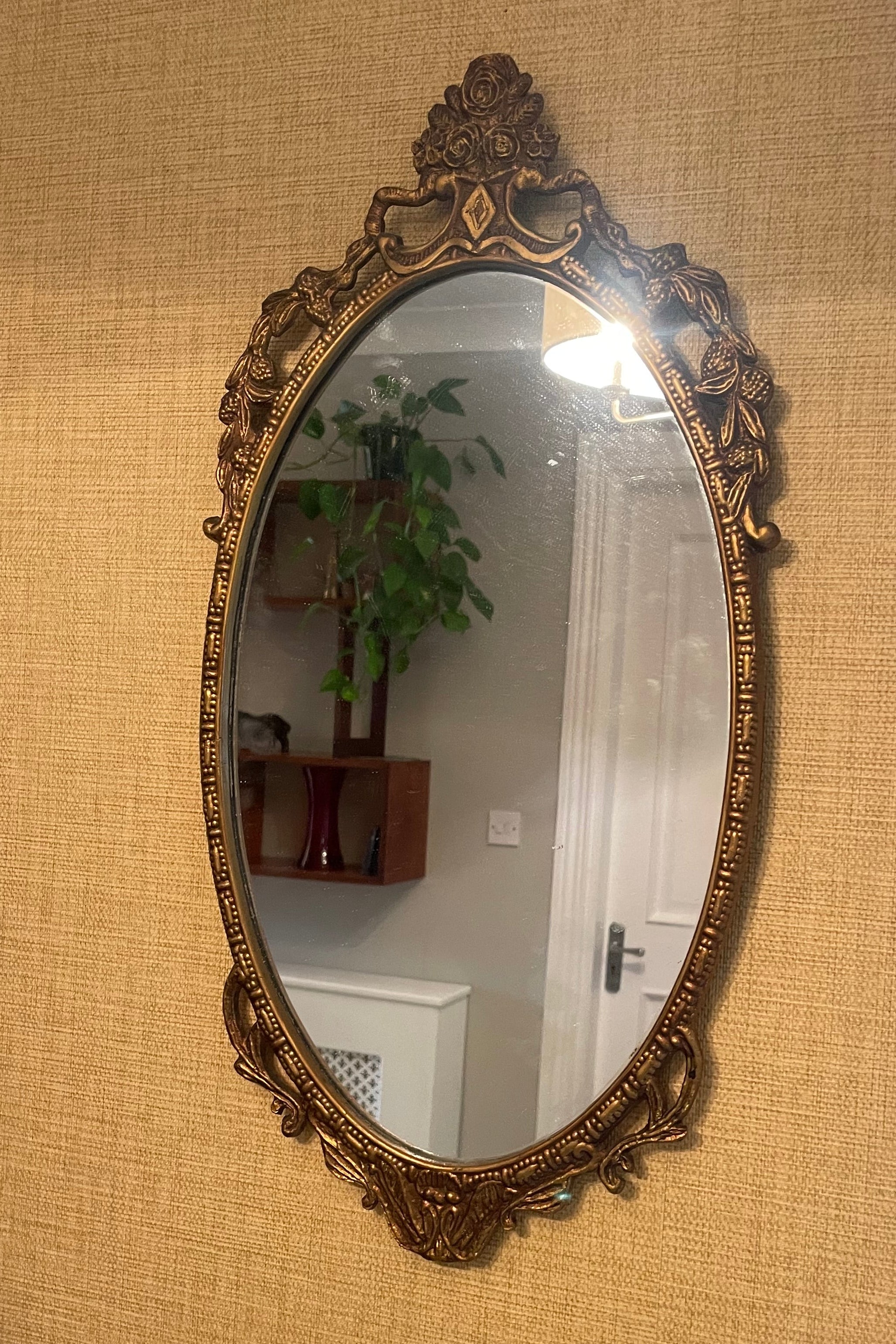 Vintage oval Gilt mirror