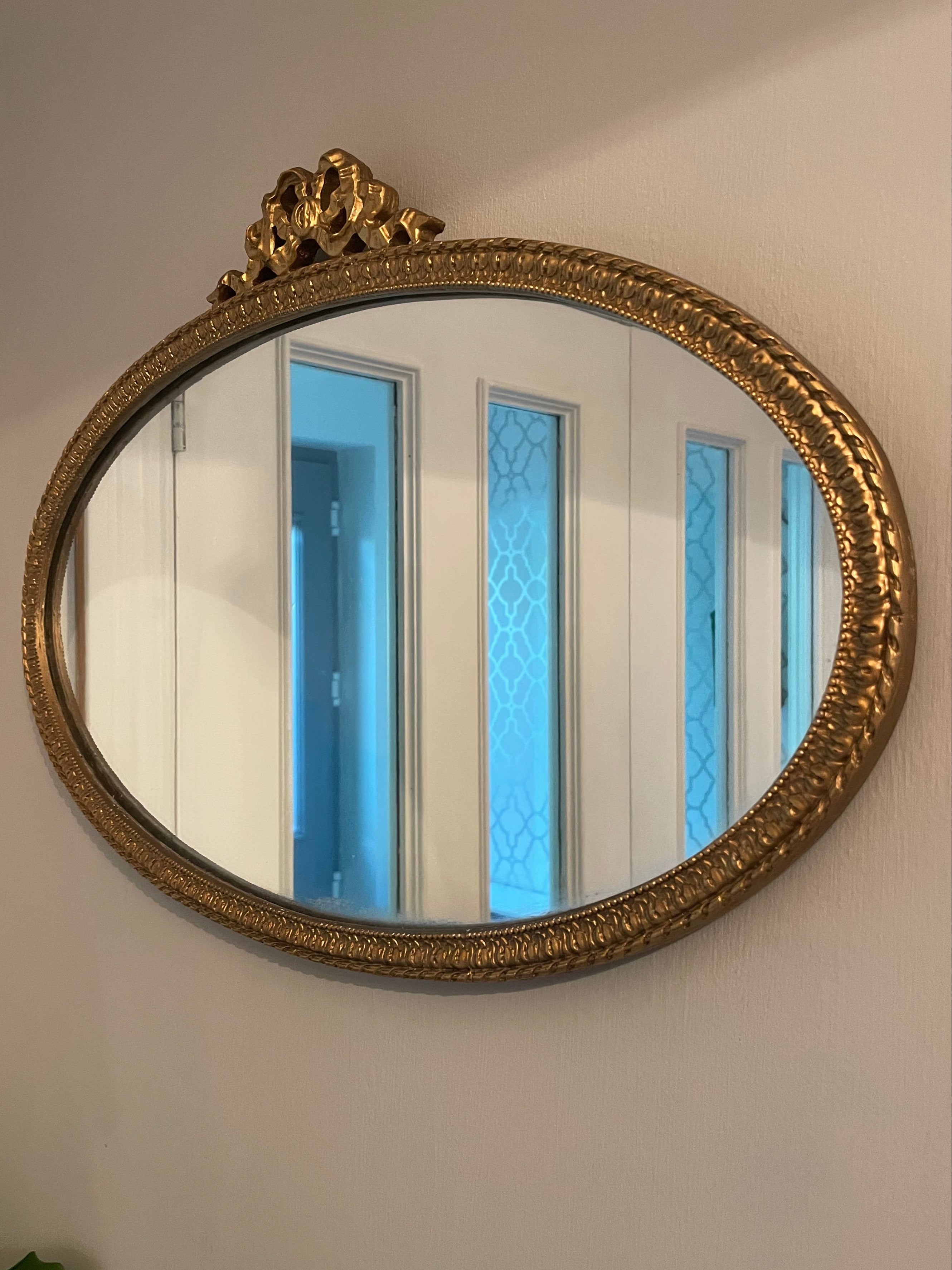 Vintage bow top mirror by Grace & Joy Furniture